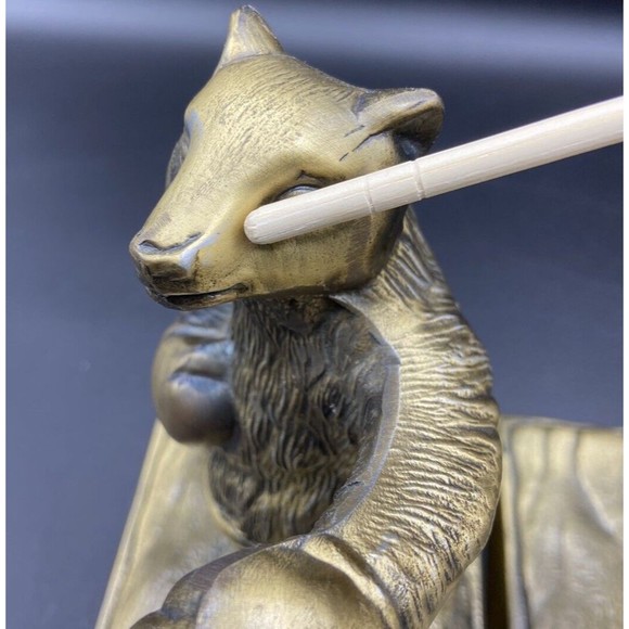 Bronze vintage USA Made stock market Bull & Bear boxing bookends rare sculpture - Picture 9 of 14